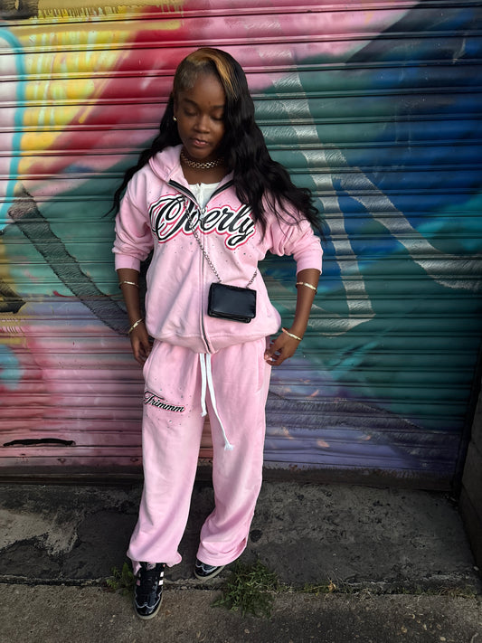 OVERLY PINK ZIP UP