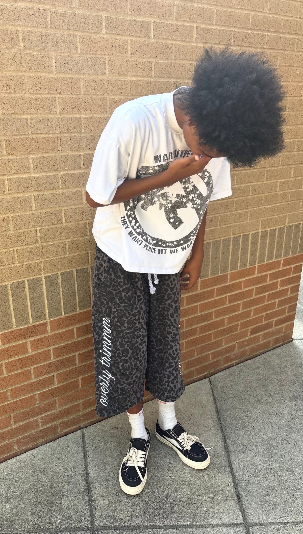 Black leopard Capris