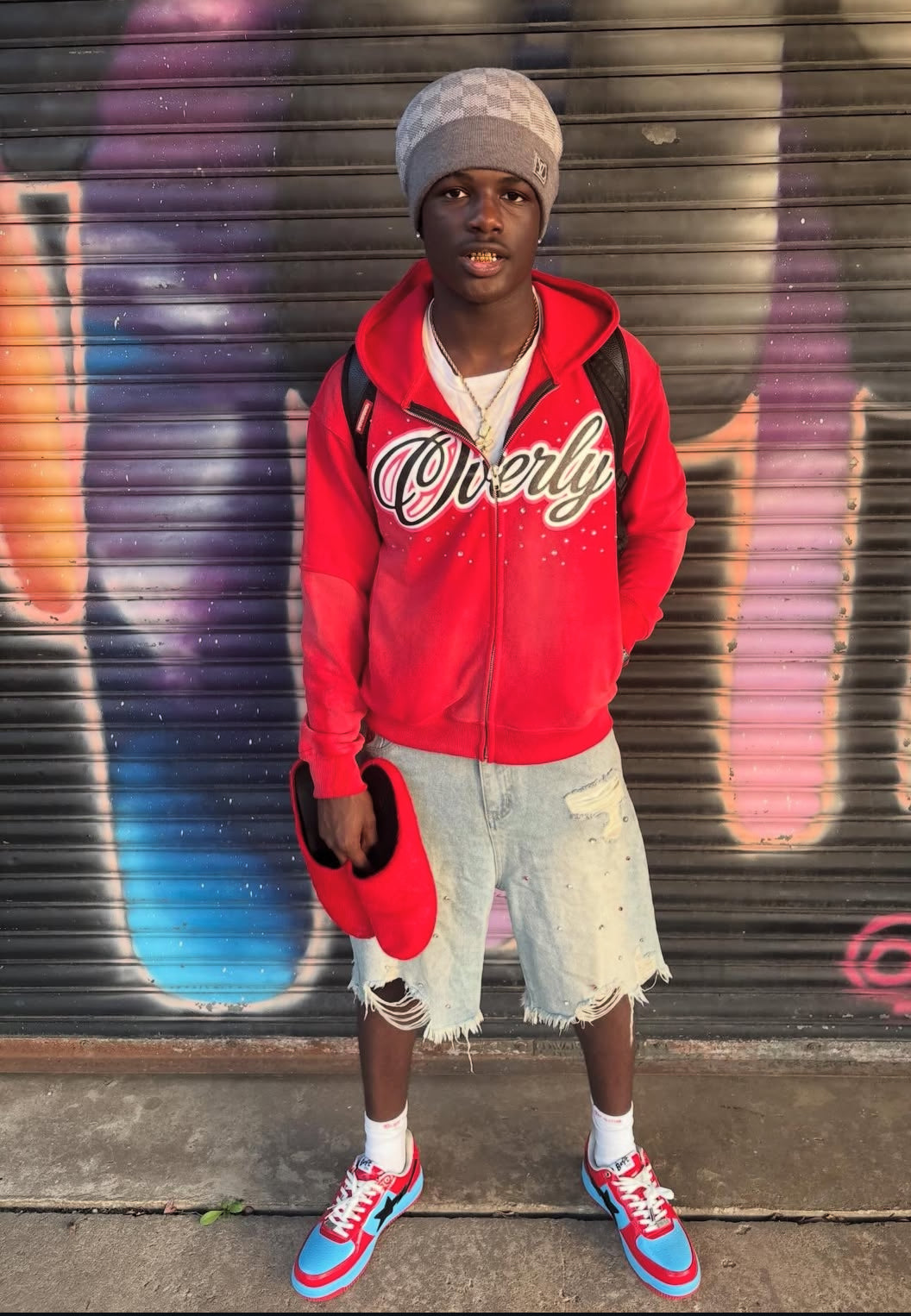 OVERLY RED ZIP UP